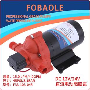 12V房车游艇增压生活供水24V高压喷雾自吸清水泵大流量船用抽水泵