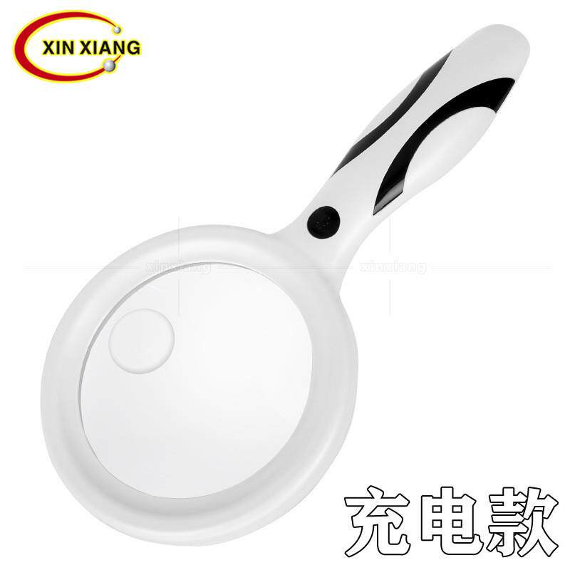 适配新款三档亮度放大镜5倍10倍手持式USB充电线33LED环形灯触控