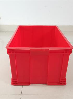 适用周转箱中转塑胶仓储箱工厂中转塑料箱大号加厚465-280红色