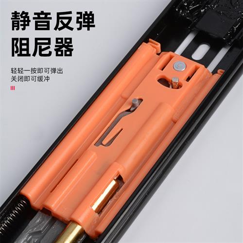 适用三节抽屉滑轨双向反弹加阻尼滑轨静音导轨橱柜衣柜侧装缓冲滑