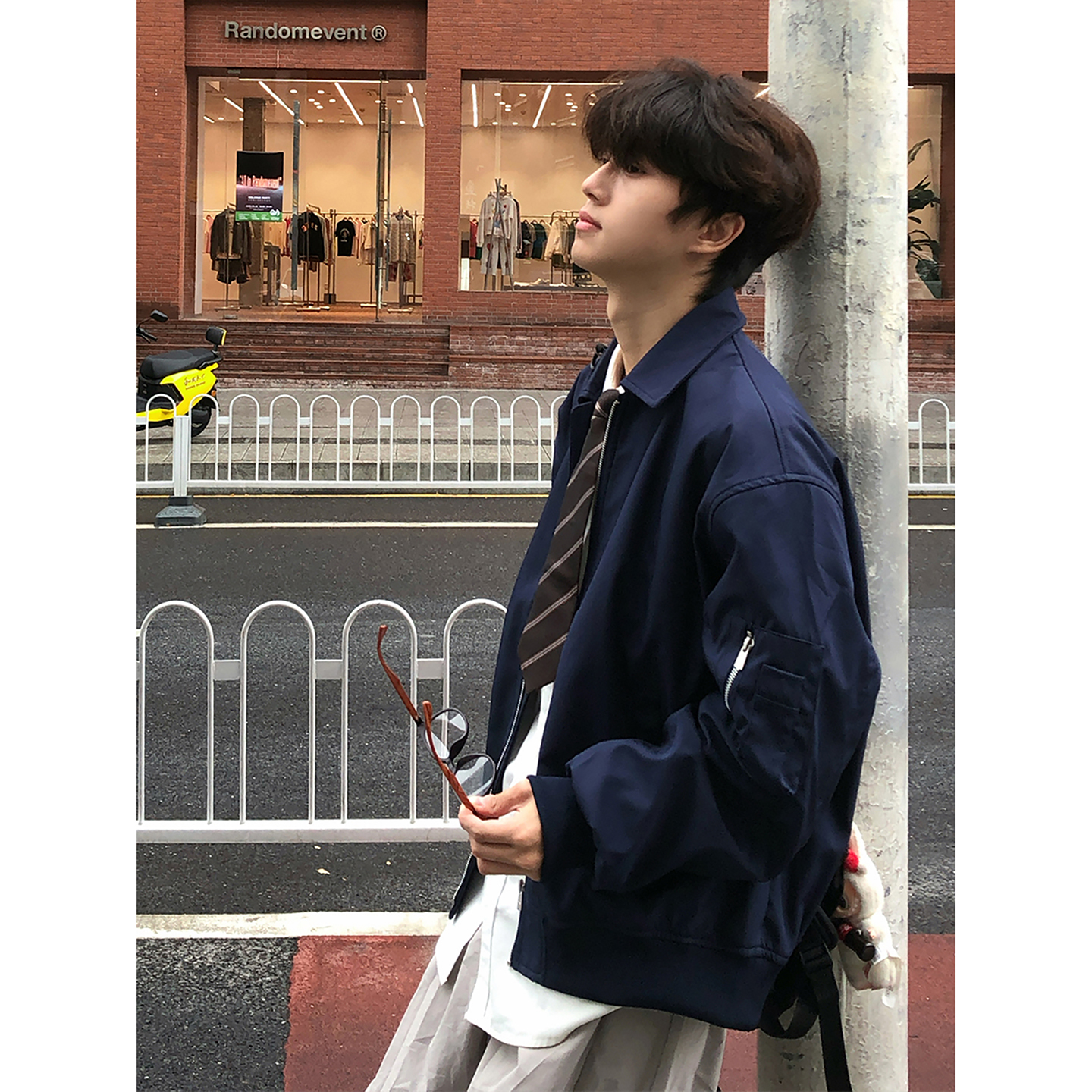 藏青色美式ma1飞行员夹克男ootd