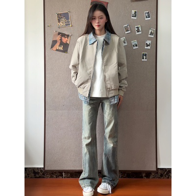 复古蓝微喇牛仔裤男款美式高街