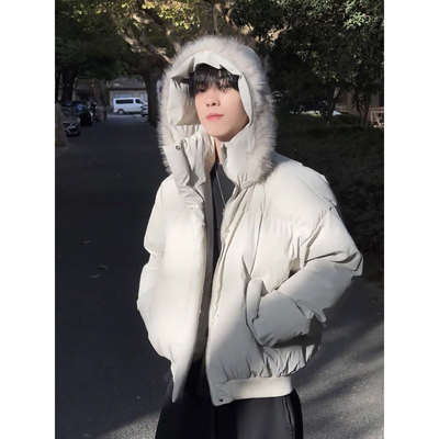 美式pu皮九江羽绒服男款冬季棉衣