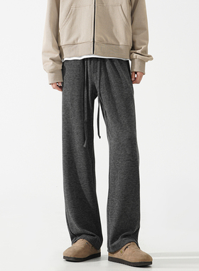 深灰色糯米镰刀裤男款夏季加长版弯刀卫裤直筒显瘦松紧腰情侣裤子