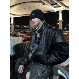 脊煞二代可拆卸连帽毛领pu皮棉衣男款冬季极地狼王座山雕棉服外套