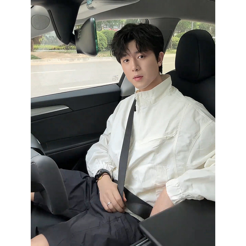 美式凉感防晒衣男夏季立领皮肤衣