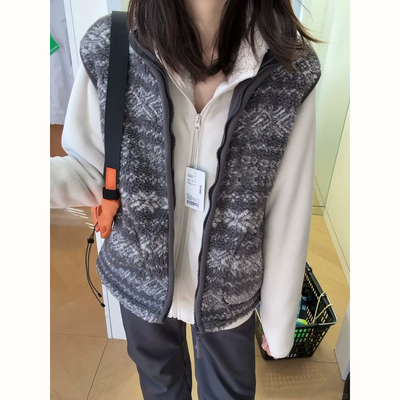 美式复古羊羔毛马甲男款叠穿外套