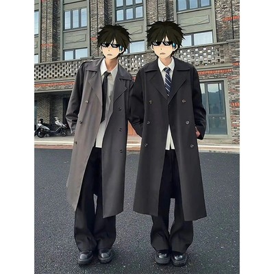 英伦学院风巴尔玛肯风衣男中长款