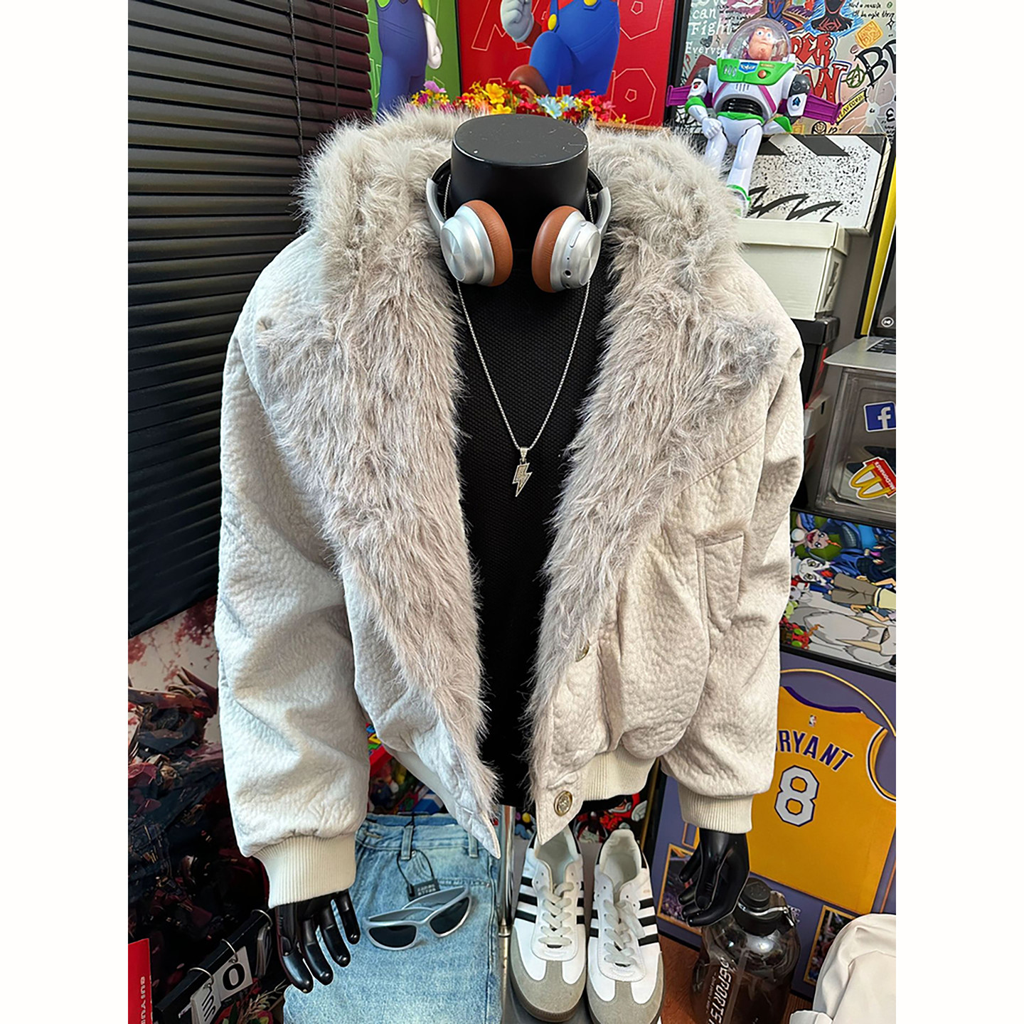 杏色美式座山雕外套冬装男士加绒