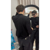 男秋冬搭配大衣内搭黑色保暖半高领长袖 王嘉尔同款 德绒打底衫 t恤