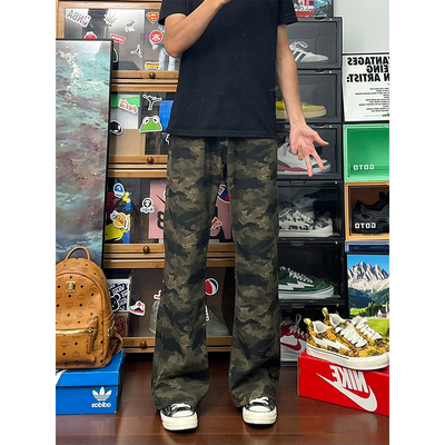 美式复古vbie迷彩裤子男款高个子