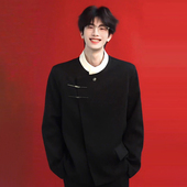 男士 订婚衣服套装 休闲中山装 新中式 结婚新郎高级西服国风礼服西装