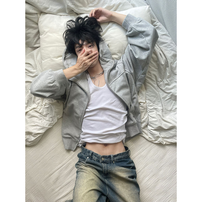 美式boxy短宽版型廓形卫衣男春秋