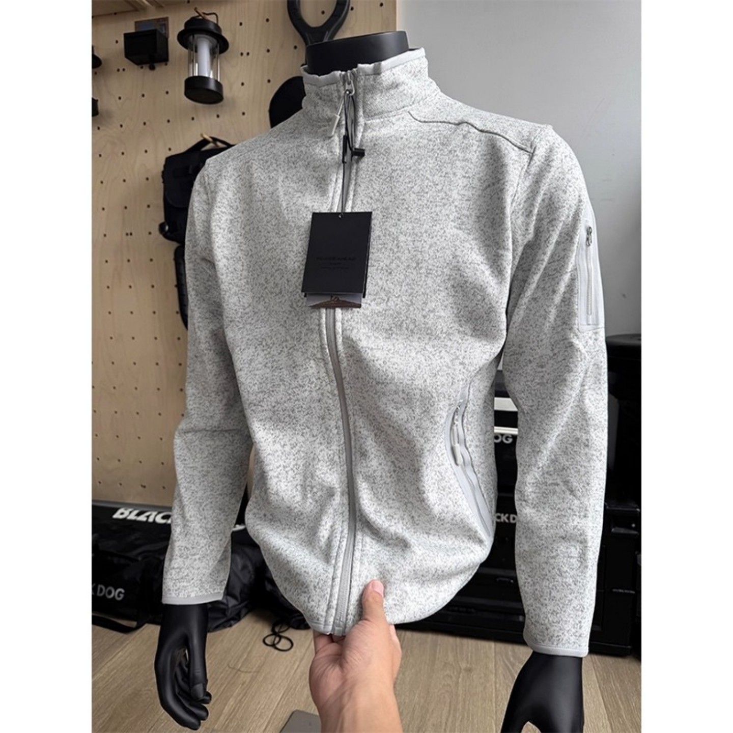 原子灰立领正肩夹克男秋季美式