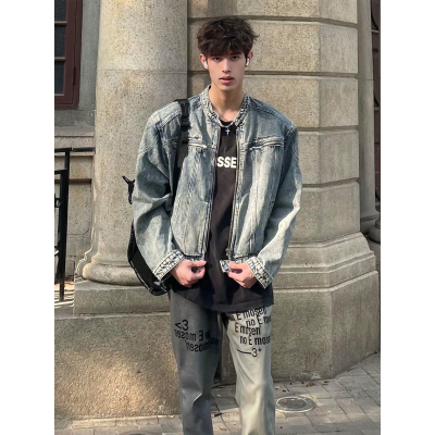 美式短款牛仔外套男款秋季高级感