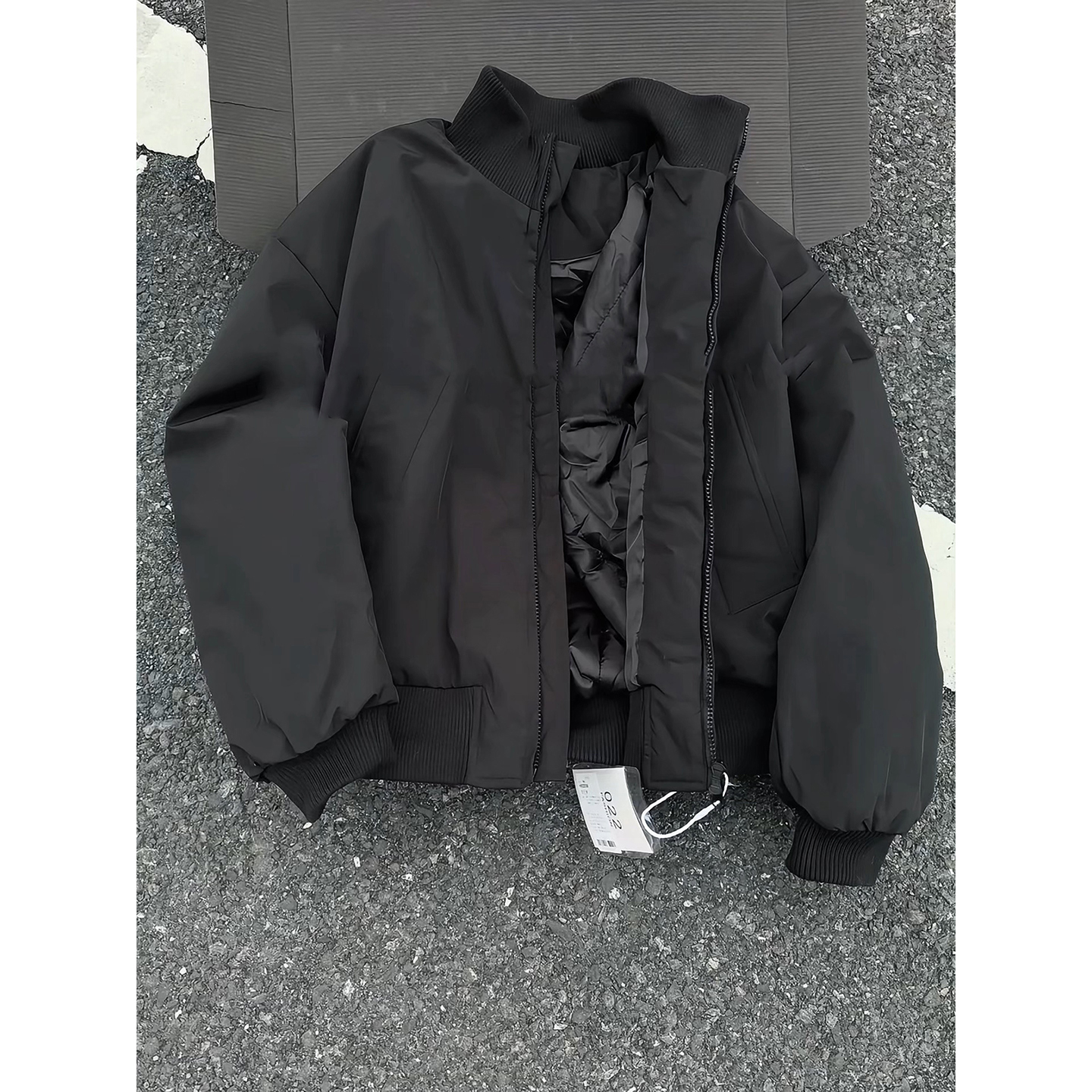 黑色飞行夹克棉服男秋冬季羽绒服