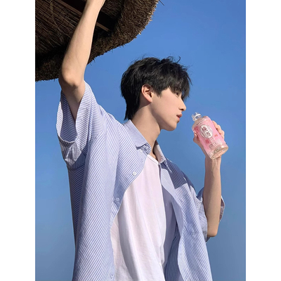 独特漂亮初春短袖衬衫男款夏季