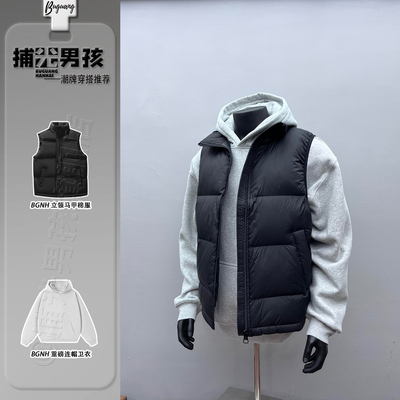 黑色九江羽绒棉马甲男款冬季外穿