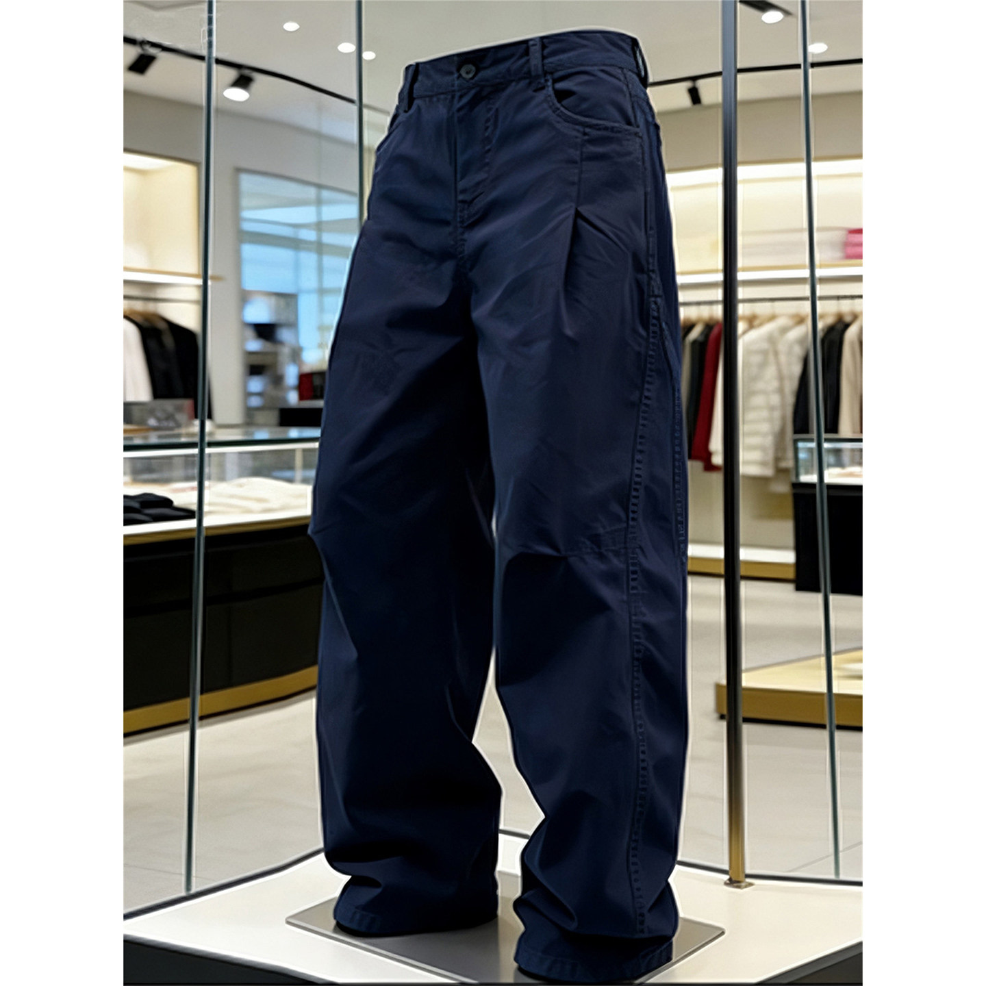 藏青色直筒休闲裤男春秋美式复古弯刀阔腿裤子户外徒步登山工装裤,男装,休闲裤,淘宝优惠券,粉丝福利购,淘宝优惠卷