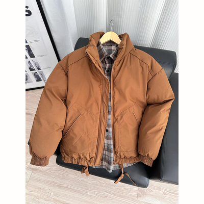 棕色飞行夹克棉服男款冬季加厚