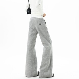 美式双腰头微喇运动卫裤男女慵懒松弛感穿搭裤子直筒显瘦休闲长裤