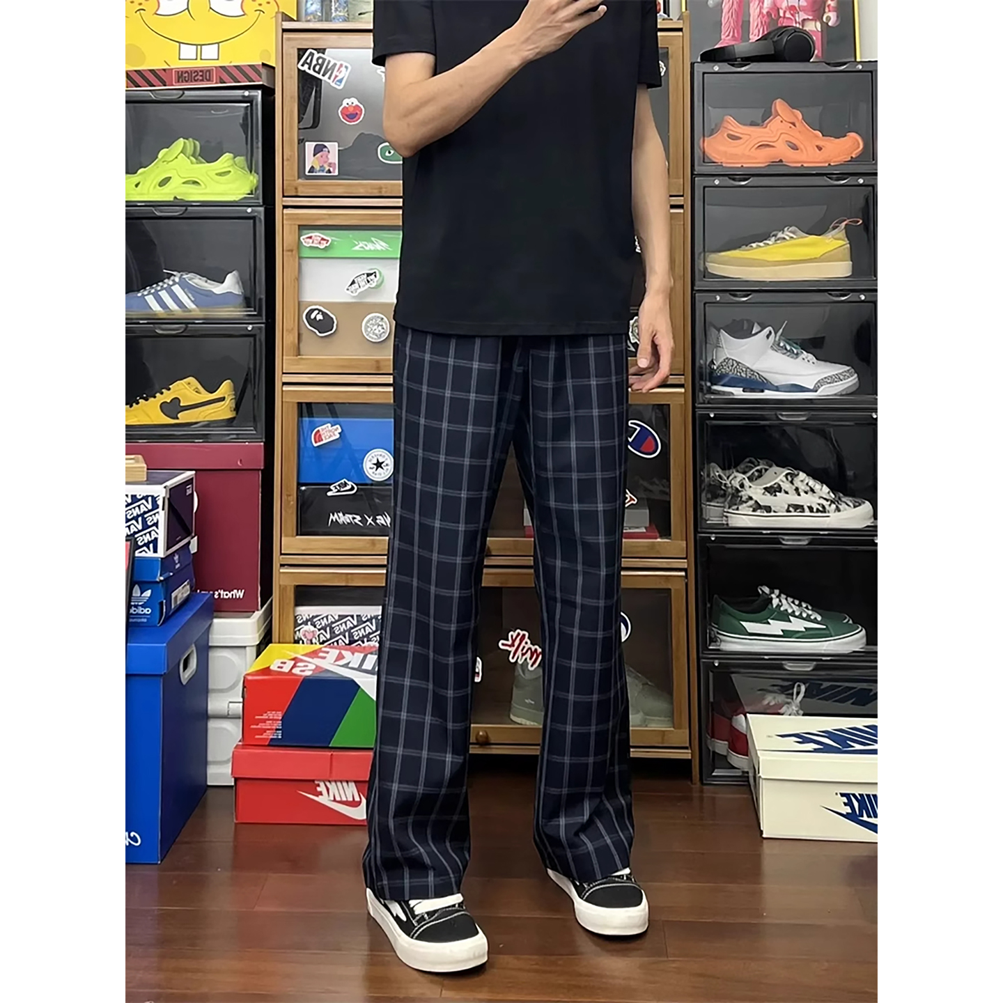 何以至此格子裤男夏季慵懒松弛感