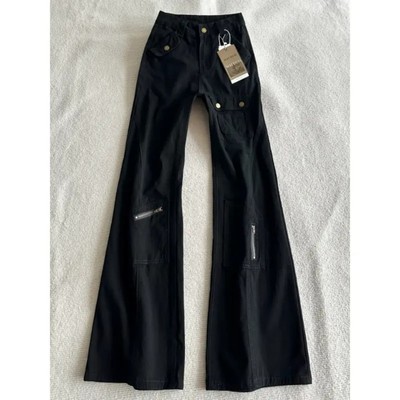 黑色高腰提档微喇牛仔裤男美式