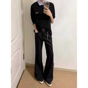 cleanfit柳叶弯刀西裤男秋季美式高街vibe裤子垂坠感显瘦阔腿长裤