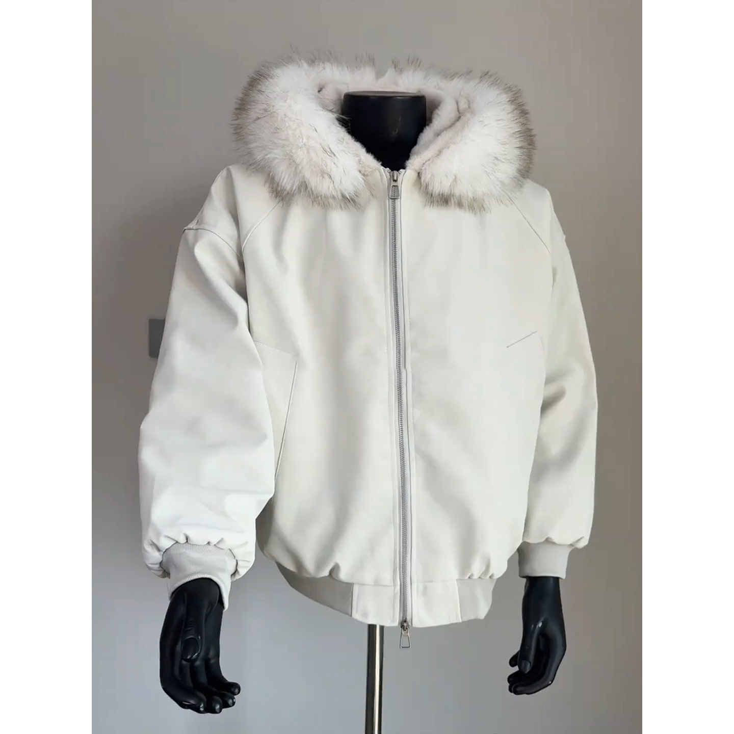 大毛领加厚座山雕外套男女款冬季