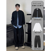 美式 外套 男高级感痞帅时尚 cleanfit开衫 卫衣ootd春秋穿搭一整套装