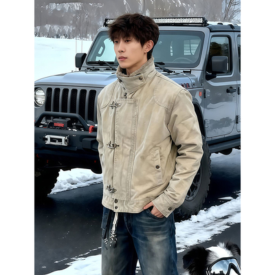 美式哈灵顿工装夹克棉服男秋冬季