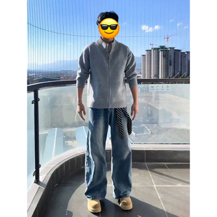 cleanfit王安宇同款开衫毛衣男款秋冬季双头拉链针织衫慵懒风外套