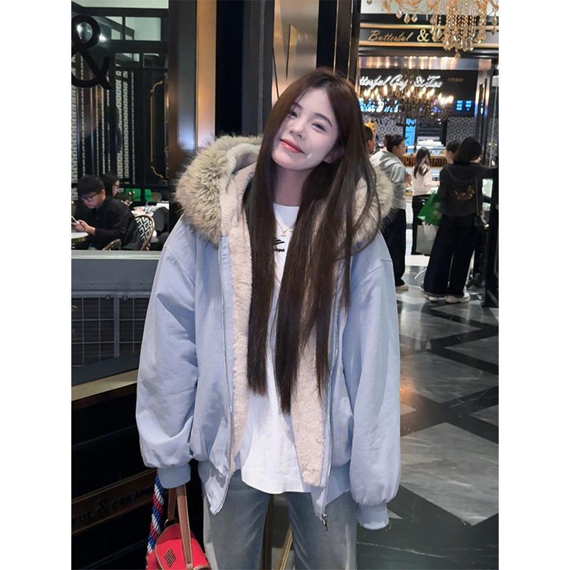 cleanfit座山雕毛领棉服男女冬季