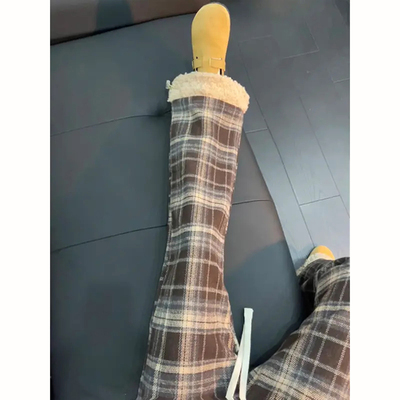 外穿羊羔绒阔腿裤男款冬季加绒