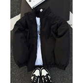 短款 美式 三防飞行夹克羽绒服男冬季 无帽立领棒球服加厚保暖面包服