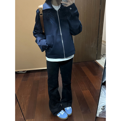 闪电刺绣外套男秋季棒球服高级感