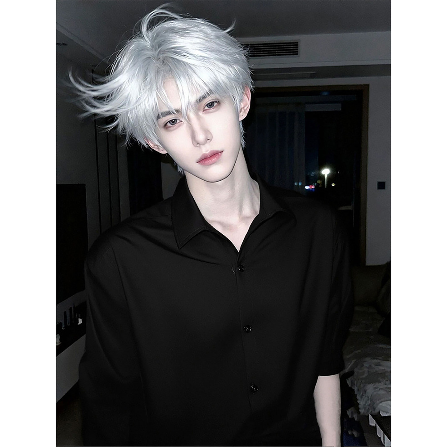 禁欲系黑色长袖衬衫男高级感西装内搭那不勒斯加绒衬衣dk制服外套,男装,衬衫,淘宝优惠券,粉丝福利购,淘宝优惠卷