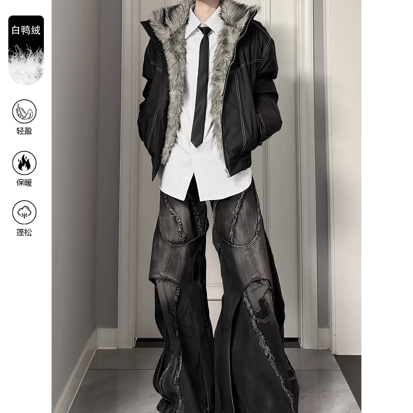 狼王座山雕极寒羽绒服男冬季痞帅