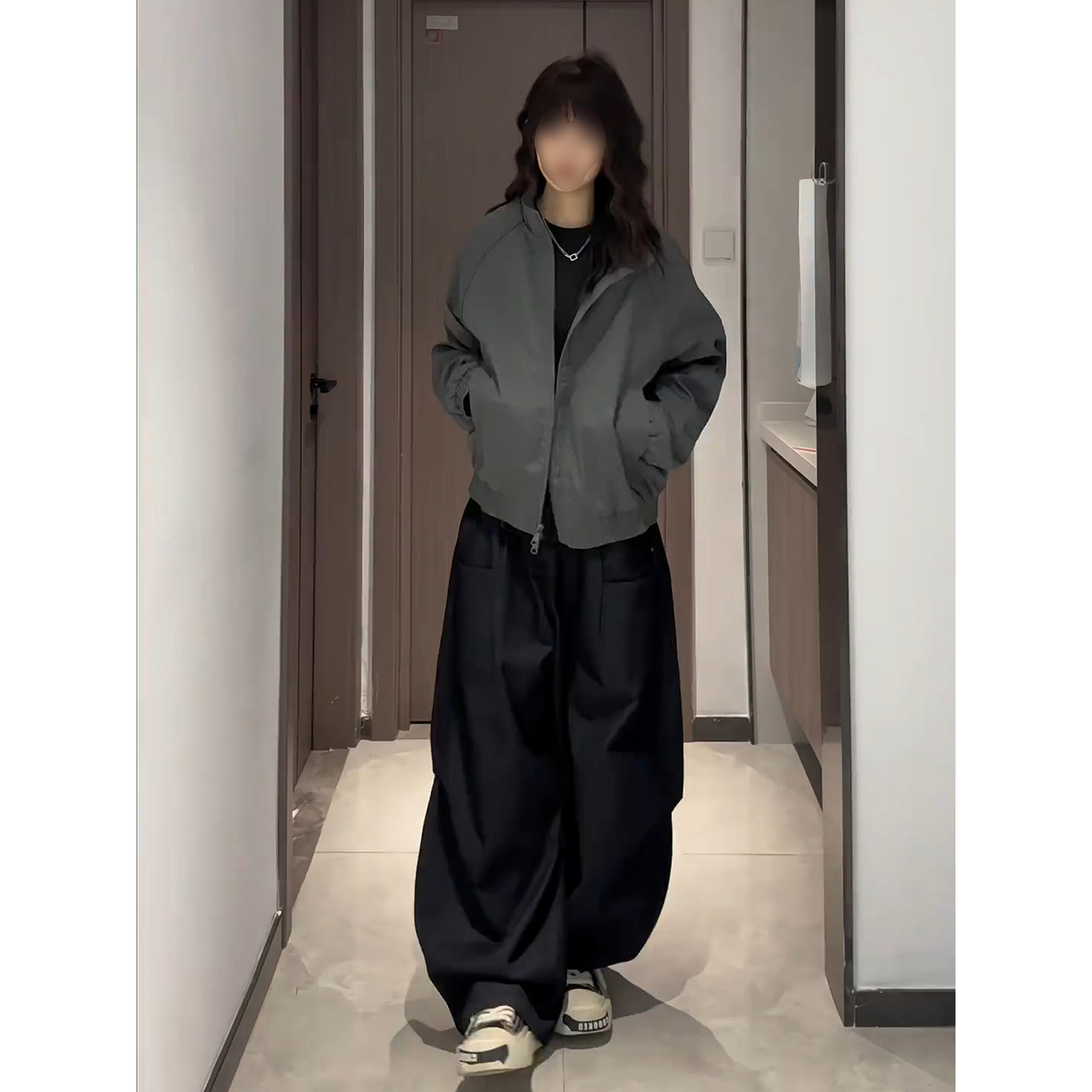 深灰色解构飞行夹克男士新款春装美式复古休闲外套短款三防棒球服