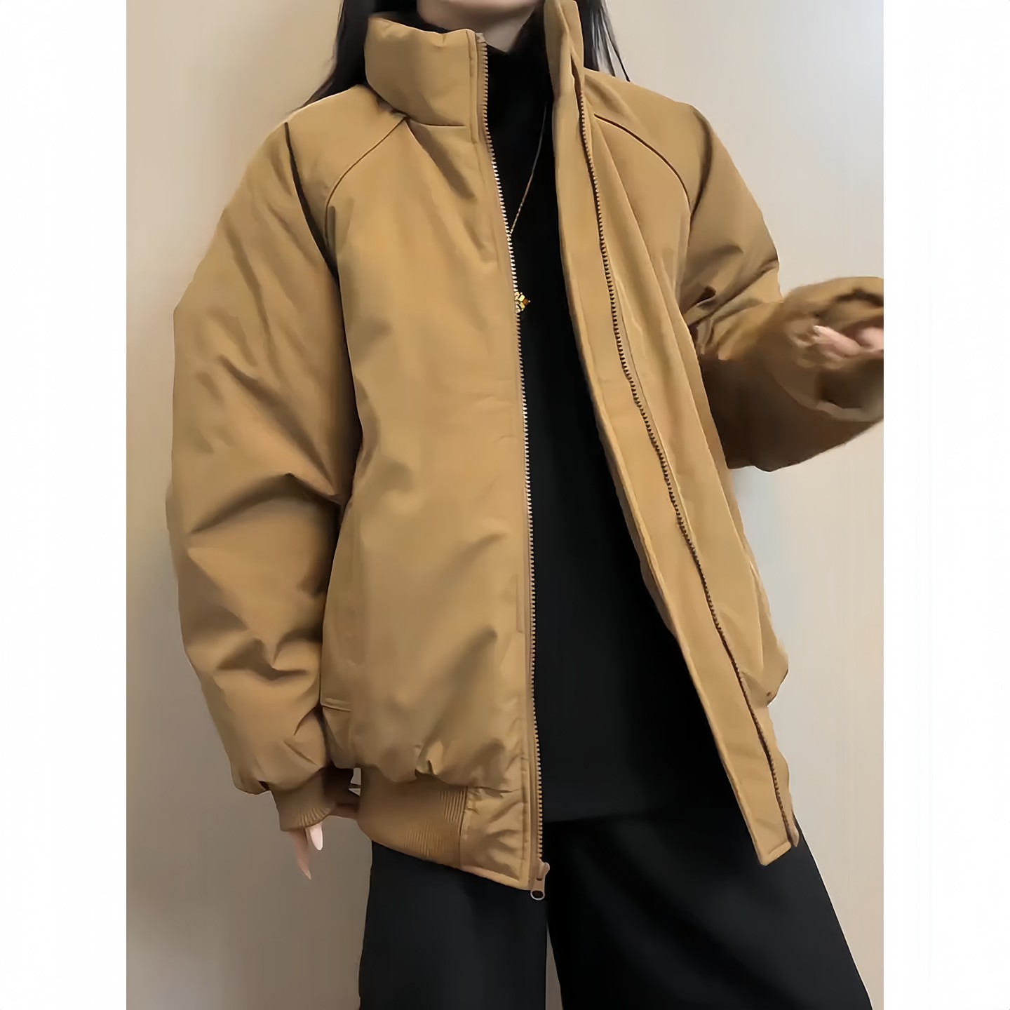 美式三防双拉链夹克棉衣女男生