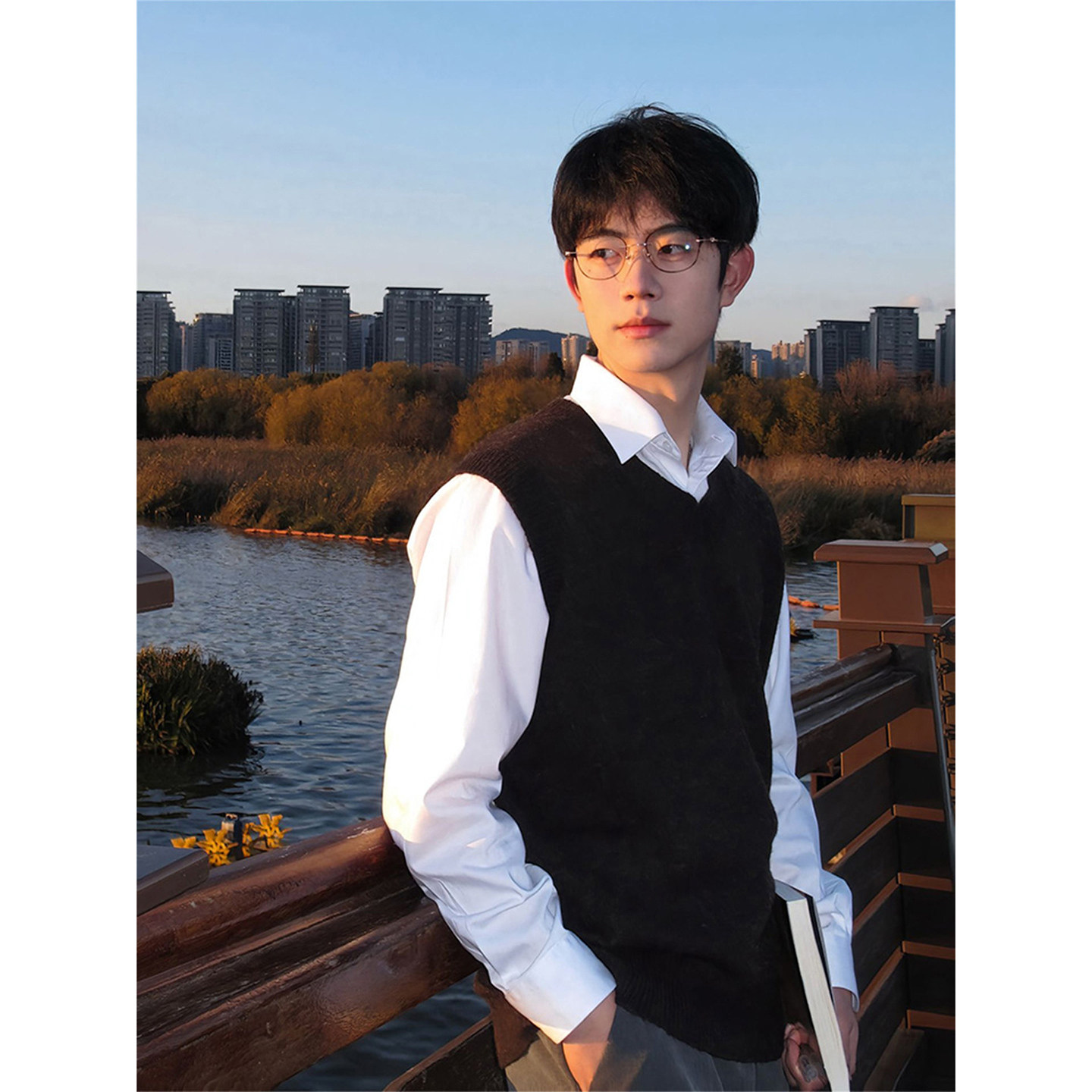 美式复古黑色坎肩毛衣男秋冬韩系dk叠穿无袖马甲痞帅高级感针织衫,男装,常规马甲,淘宝优惠券,粉丝福利购,淘宝优惠卷