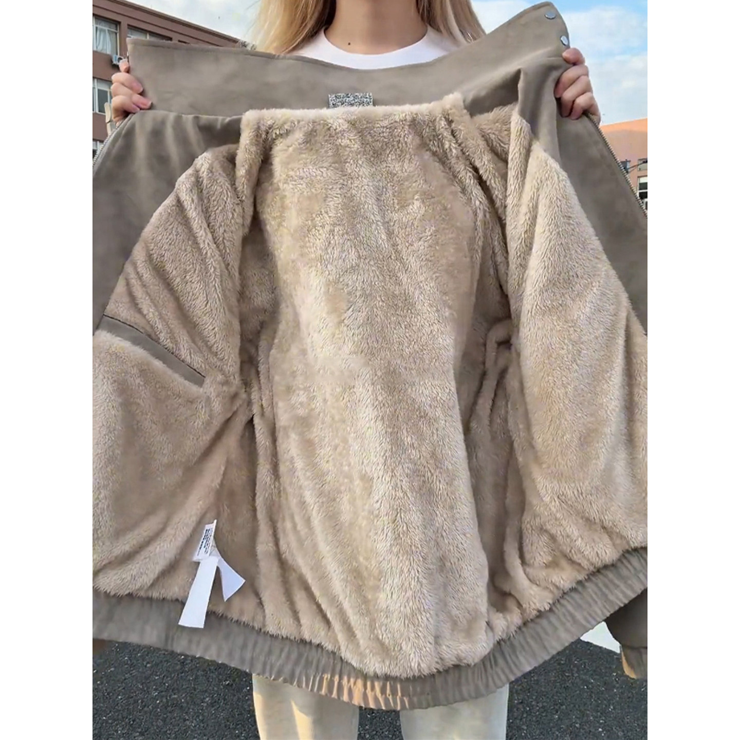 美式复古水洗扎染一体绒皮衣男冬季加绒加厚棉衣高街立领机车夹克,男装,棉衣,淘宝优惠券,粉丝福利购,淘宝优惠卷