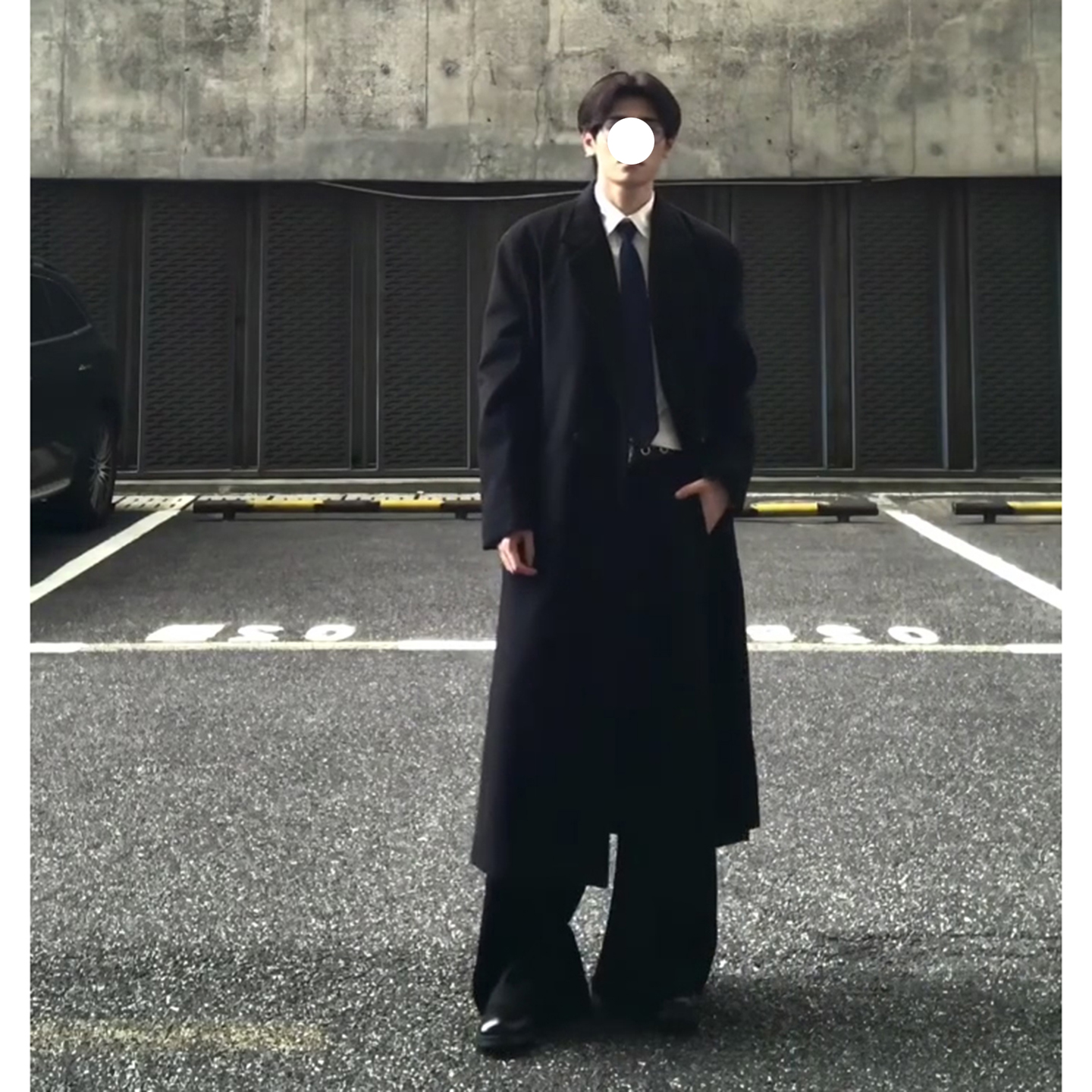 黑色长款毛呢男士风衣韩版英伦风