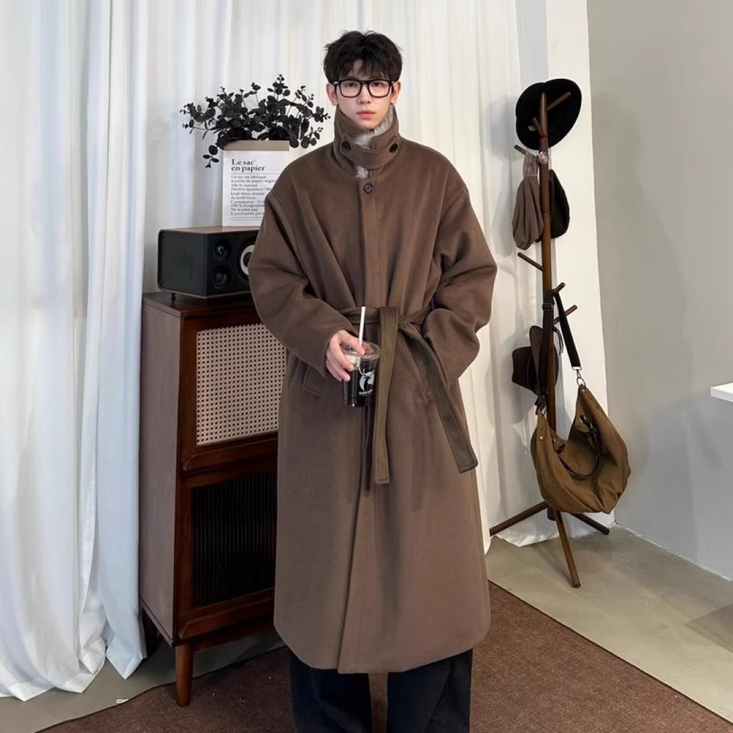 美拉德座山雕呢大衣男秋冬高智