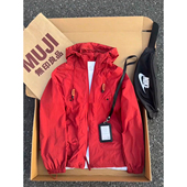 朱雀红UPF50 户外防晒衣男冰丝轻薄速干冲锋外套山系机能连帽夹克