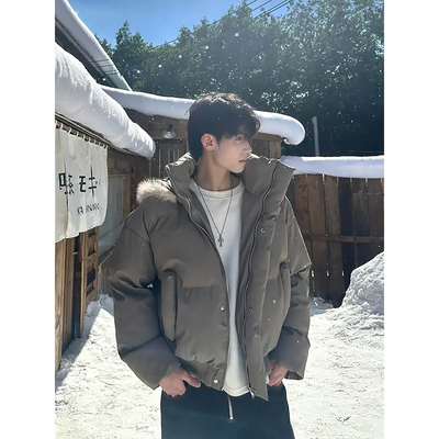 美式复古pu皮衣棉服男款冬季加厚