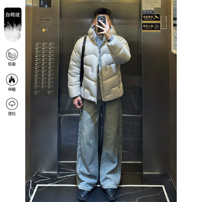 美式廓形排骨羽绒棉服男冬季棉袄