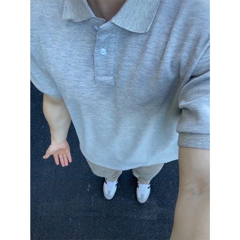 花灰色夏季短袖polo衫男款高级感