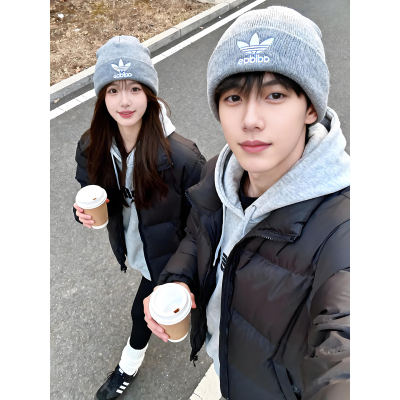 黑色短款羽绒棉服男款冬季