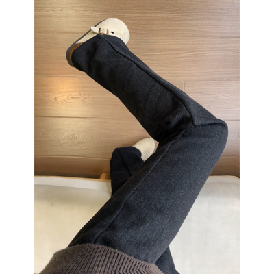 老钱风毛呢加厚绒裤子男款秋冬